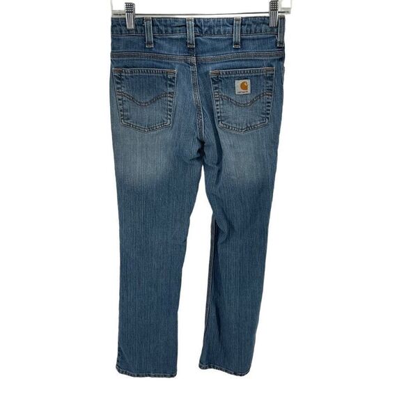 Carhartt Womens Straight Jeans Mid Rise 5 Pocket Denim Medium Wash Blue 28 - Picture 4 of 9